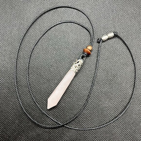 Rose Quartz Necklace Handcrafted - Picture 3 of 4